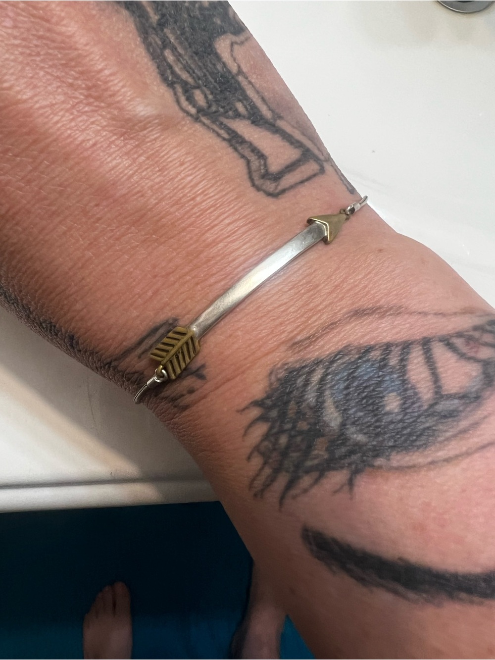 Silpada Two-Tone Arrow Bracelet in sterling Silver and brass